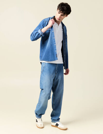 Polo manches courtes blanc homme