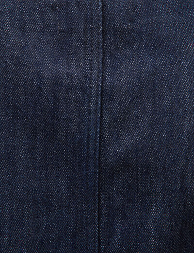 Gilet en jeans sans manches col rond denim brut femme