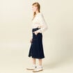 Jupe midi droite en jean denim brut femme