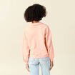 Sweat manches longues col polo rose saumon femme