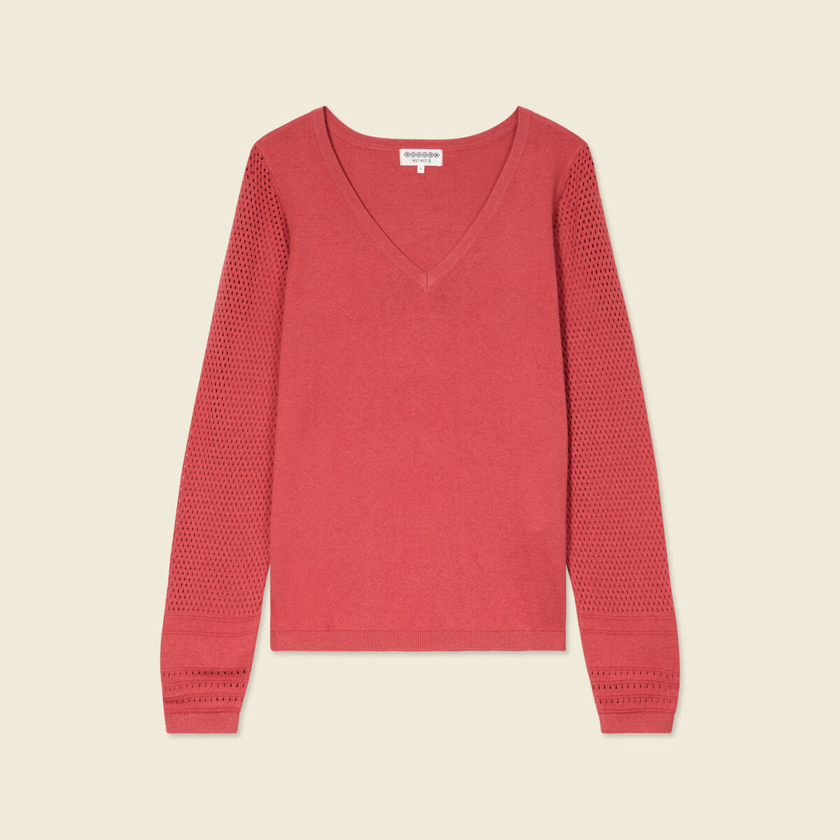 Pull à manches longues rose framboise femme