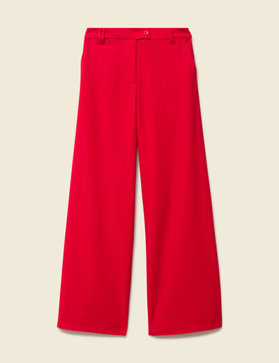 Pantalon loose taille standard fluide rouge femme