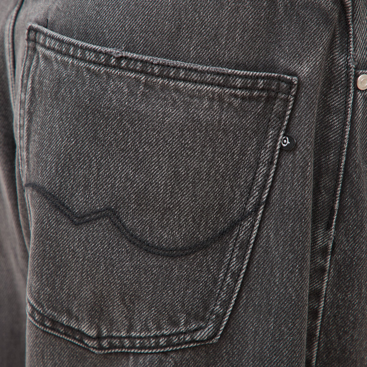 Jeans barrel taille standard denim gris femme