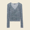 Pull éco-responsable bleu pétrole femme