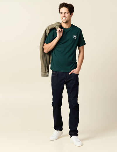 T-shirt manches courtes vert fonc&eacute; homme