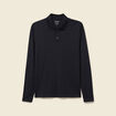 Polo cintr&eacute; manches longues noir homme