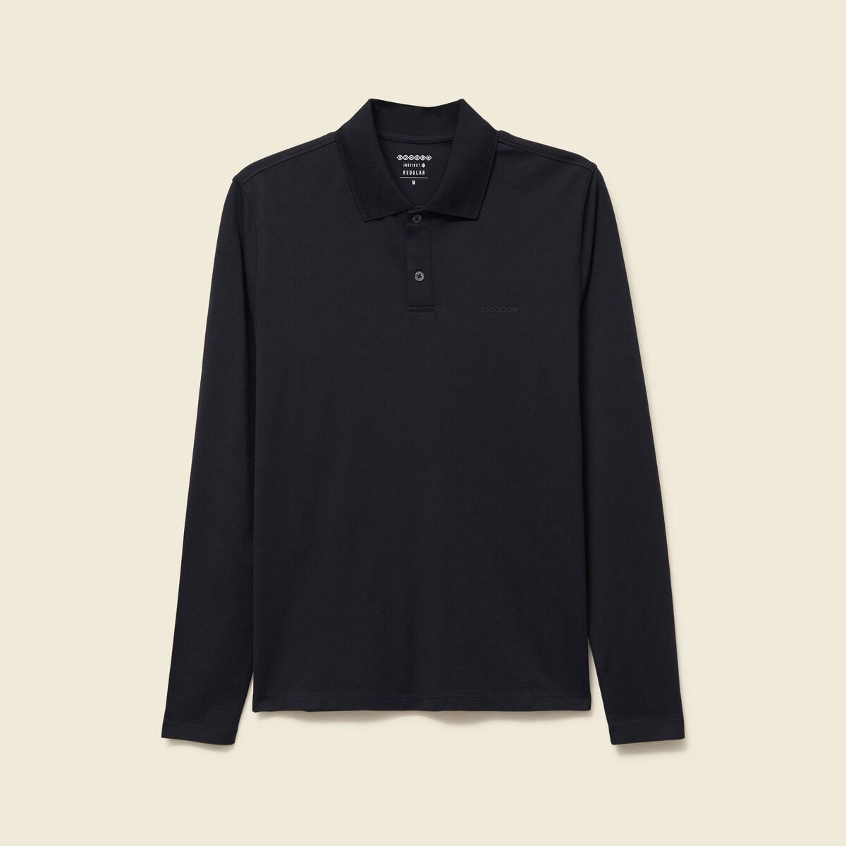 Polo cintr&eacute; manches longues noir homme