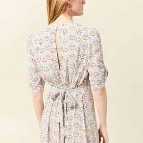 robe longue evasee col en v blanc femme Robe longue évasée col en V blanc femme