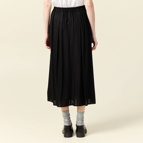 Jupe longue évasée noir femme