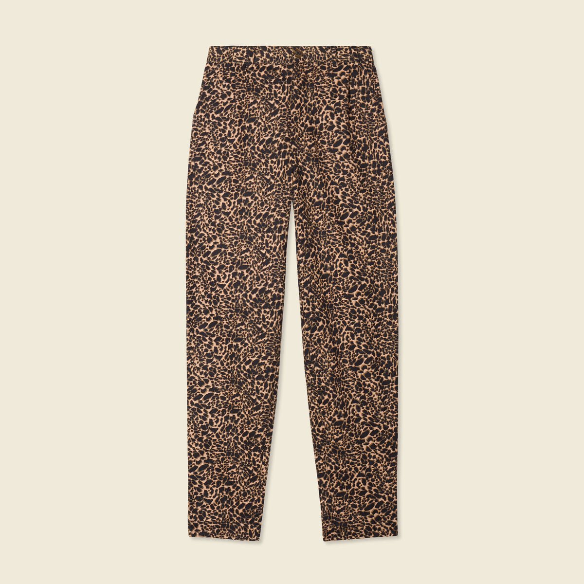Pantalon slouchy taille haute beige femme