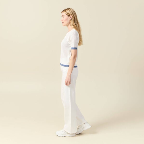 pull manches courtes ajoure ecru femme Pull manches courtes ajouré ecru femme