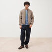 Blouson doubl&eacute; manches longues taupe homme