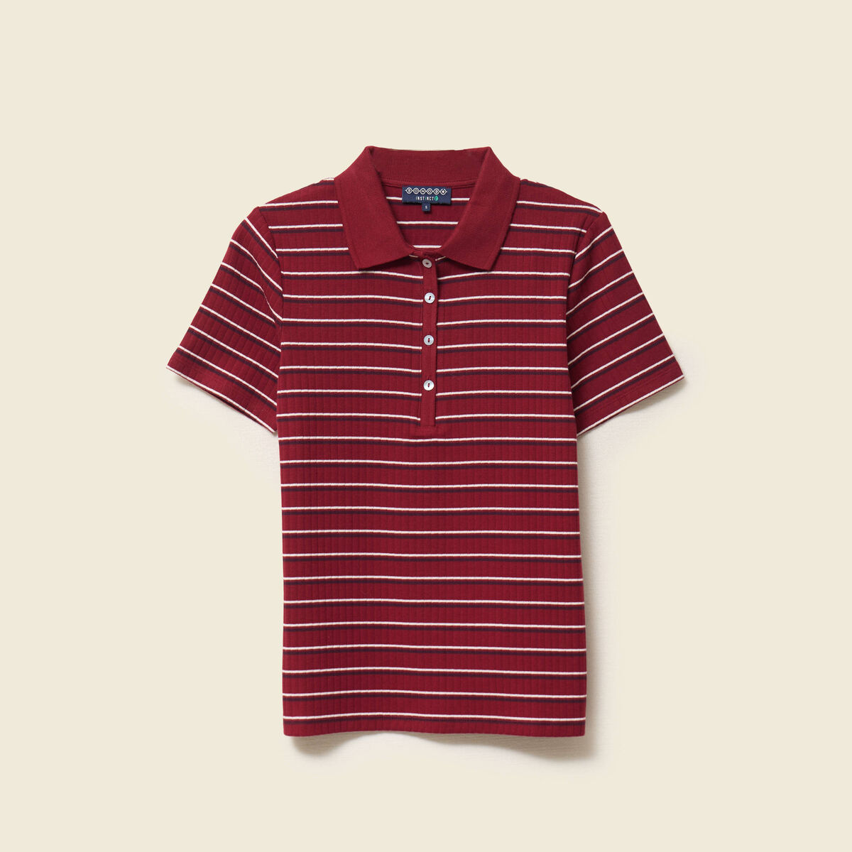 T-shirt cintr&eacute; manches courtes rouge cerise femme