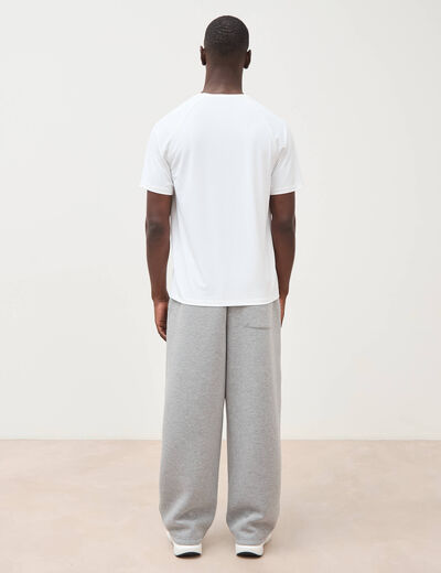 T-shirt col rond manches courtes blanc homme