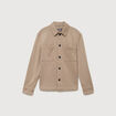 Surchemise manches longues col am&eacute;ricain taupe homme