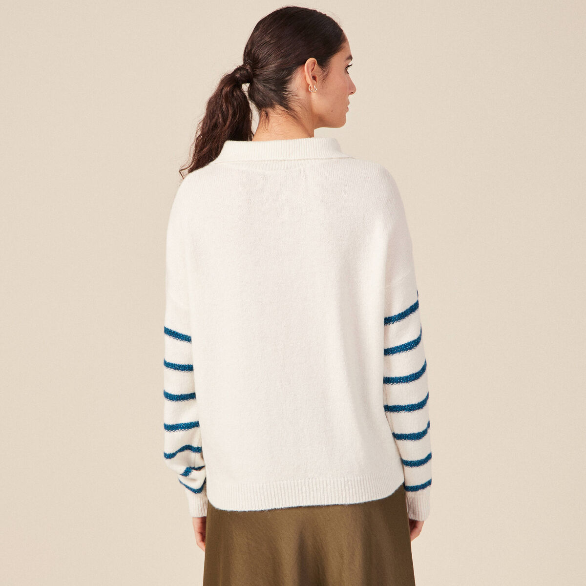 Pull camionneur ecru femme