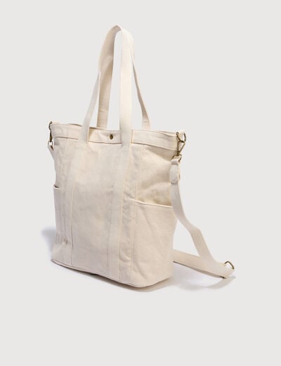 Sac bandouli&egrave;re en coton doubl&eacute; multicolore femme
