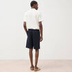 Bermuda droit &eacute;lastiqu&eacute; bleu marine homme