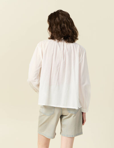 Chemise manches longues ecru femme