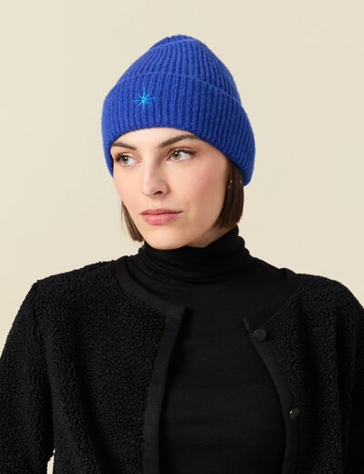Bonnet bleu electrique femme