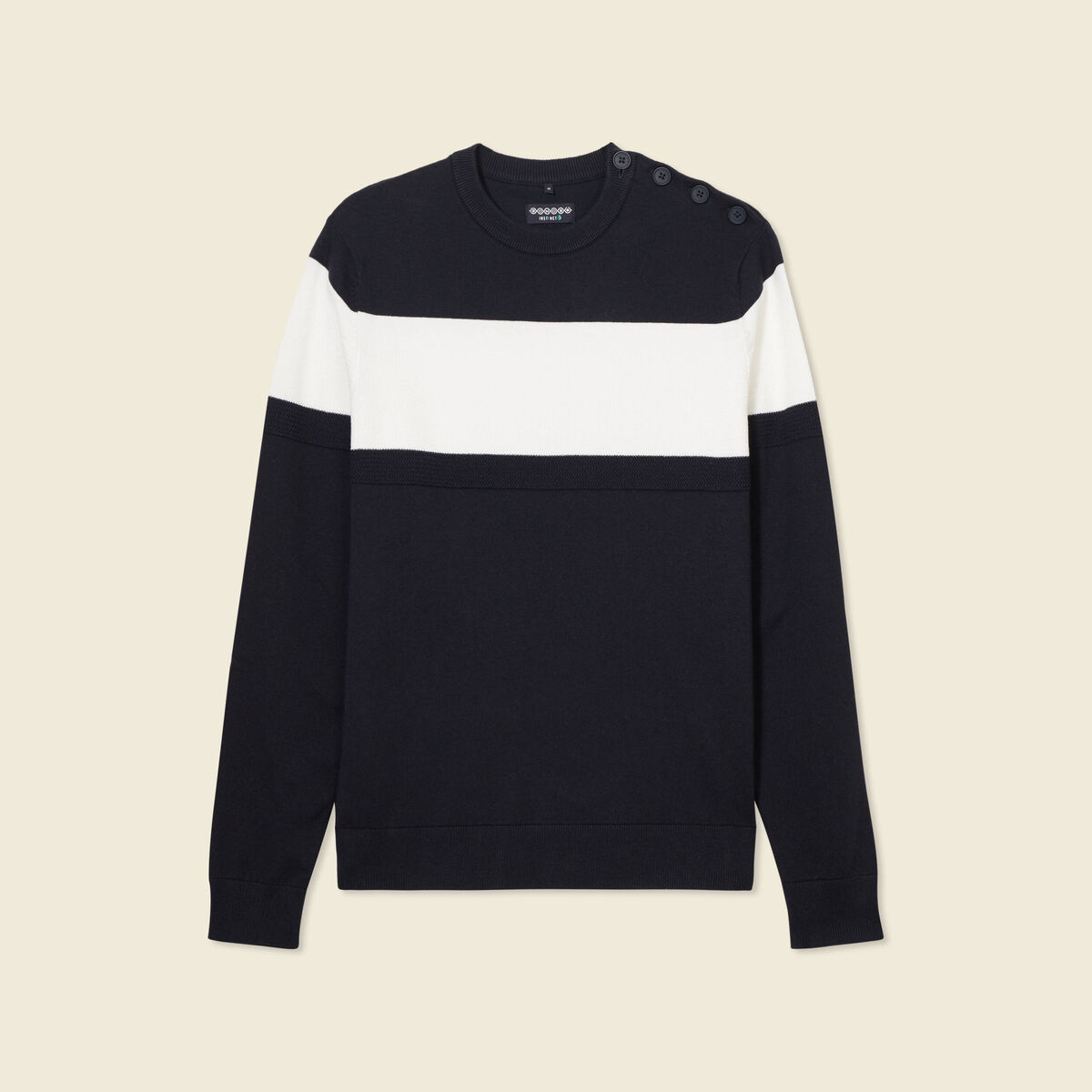Pull manches longues bleu marine homme