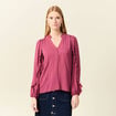 Blouse manches longues volants vieux rose femme