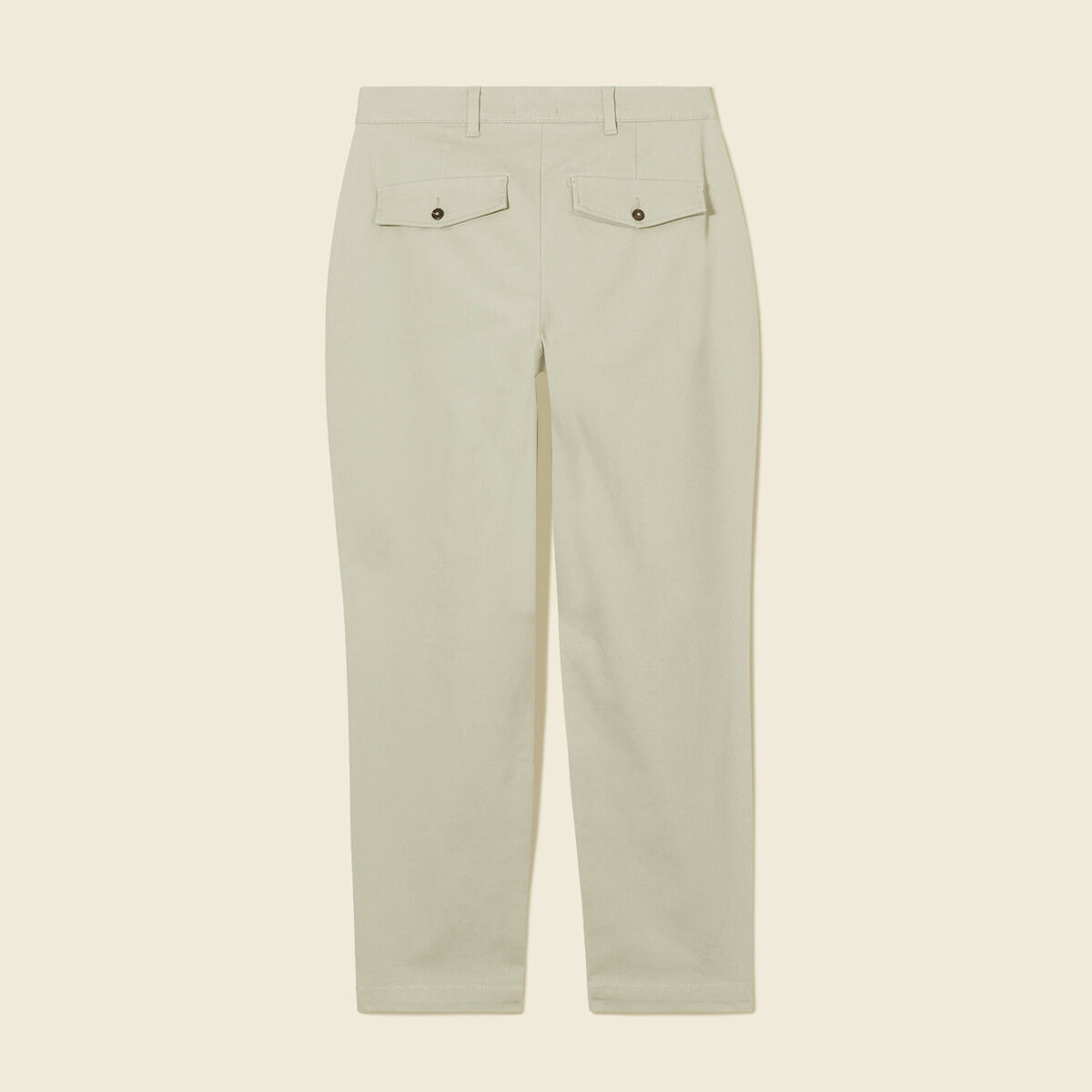 Pantalon chino fluide vert olive femme