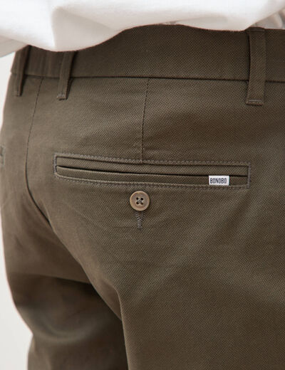 Pantalon chino slim taupe homme