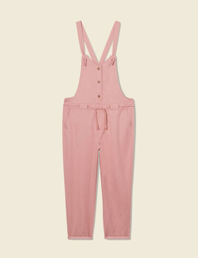 Salopette fluide boutonnée rouge clair femme