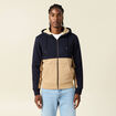 Sweat zippé à capuche beige homme