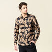 Chemise manches longues marron homme