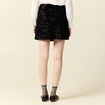 Jupe droite velours sequins noir femme