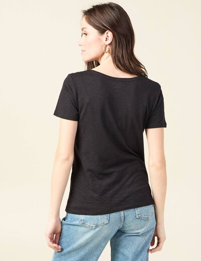 T-shirt manches courtes noir femme