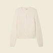 Gilet manches longues creme femme