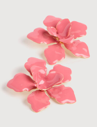 Boucles d'oreilles rose corail femme