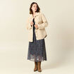 Manteau surchemise droit creme femme
