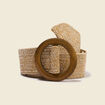 Ceinture tress&eacute;e large beige femme
