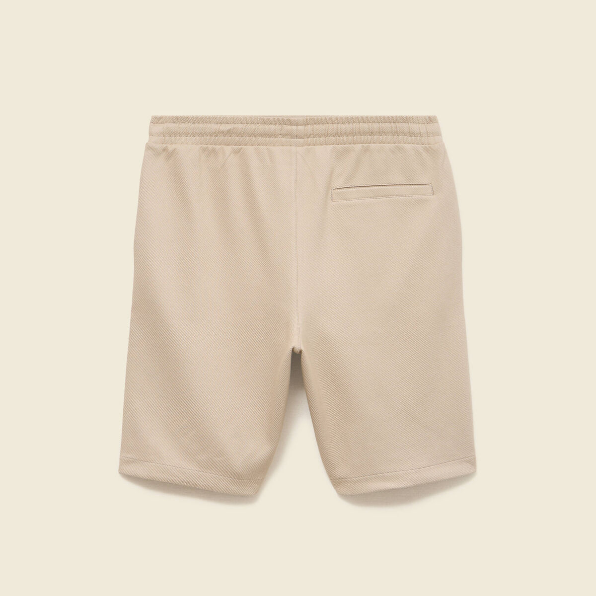 Bermuda droit &eacute;lastiqu&eacute; beige homme
