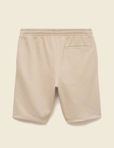 Bermuda droit &eacute;lastiqu&eacute; beige homme