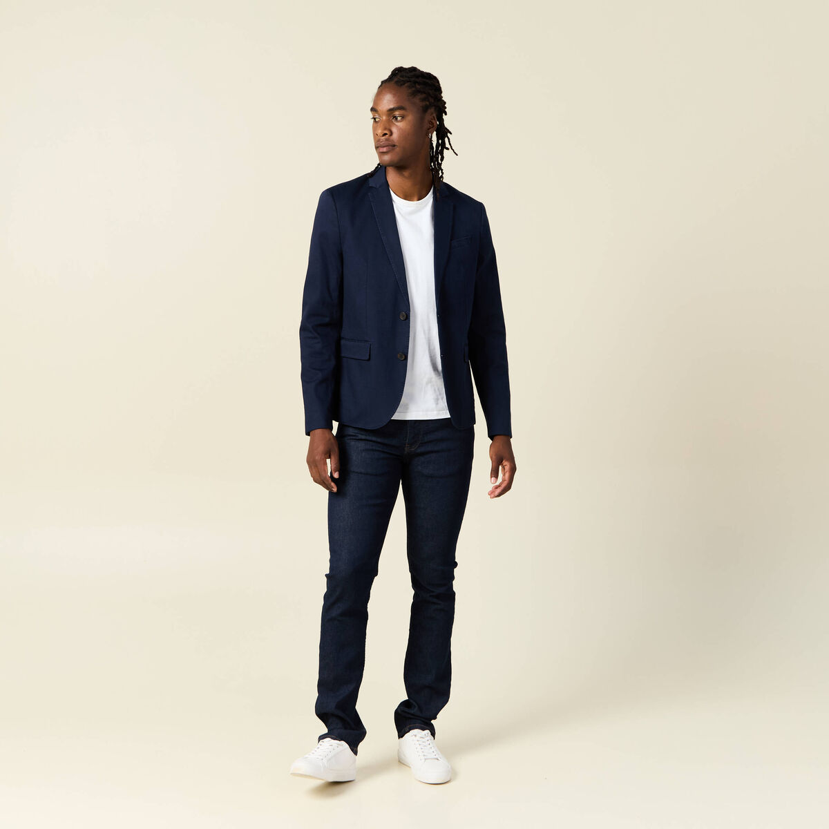Veste esprit blazer droite bleu marine homme