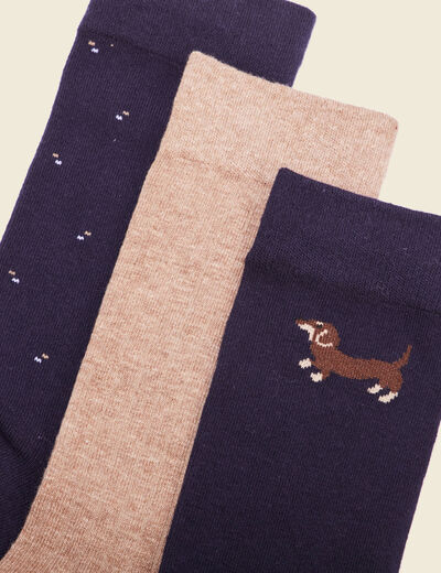 Lot 3 paires chaussettes bleu marine homme