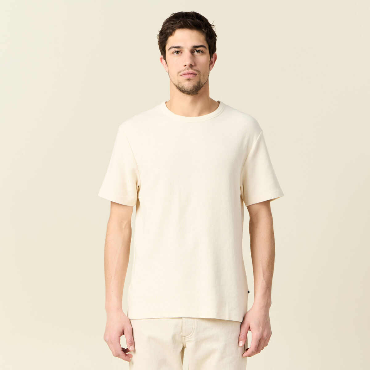T-shirt manches courtes ecru homme