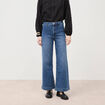 Jeans large taille haute denim stone femme