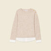 Pull manches longues 2-en-1 creme femme