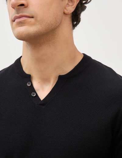 Pull manches longues noir homme
