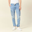 Jeans battle &agrave; coulisse denim bleach homme