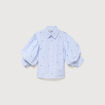 Chemise ample manches coude bleu ciel femme
