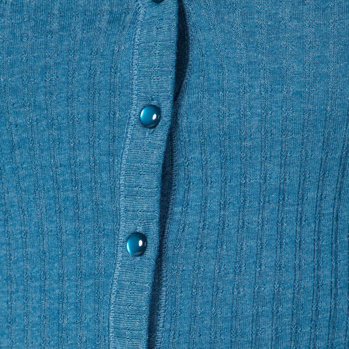 T-shirt manches longues côtelé bleu pétrole femme