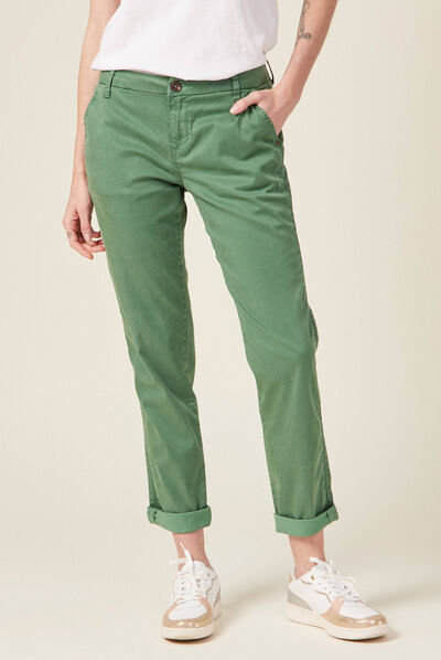 Pantalon chino Instinct vert femme