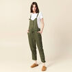 Salopette fluide boutonnée vert foncé femme